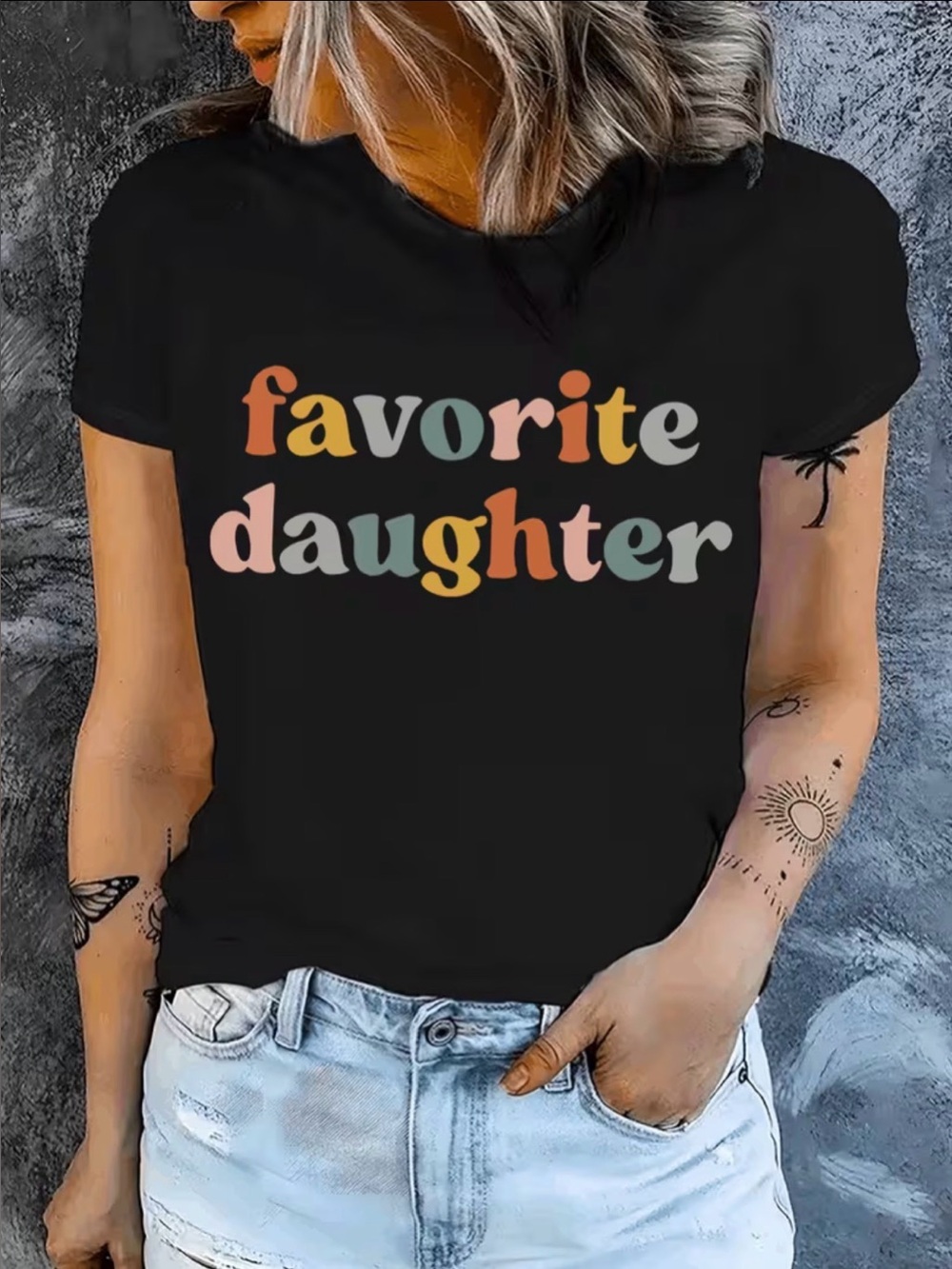 Favorite Daughter Black Graphic Tee NWOT